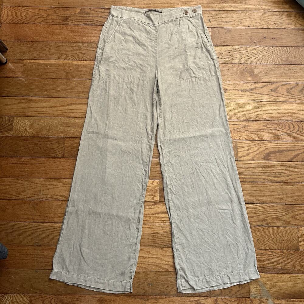 Raffaello Rossi Albena 100% Linen Baggy Wide Leg Trousers Pants 30x32